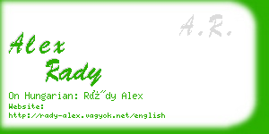 alex rady business card